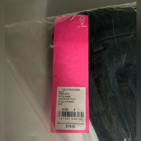 NWT/NIP Lilly Pulitzer Kidman BI-Stretch pant in Noir Size 8 Black Style# 014473 - Picture 12 of 15
